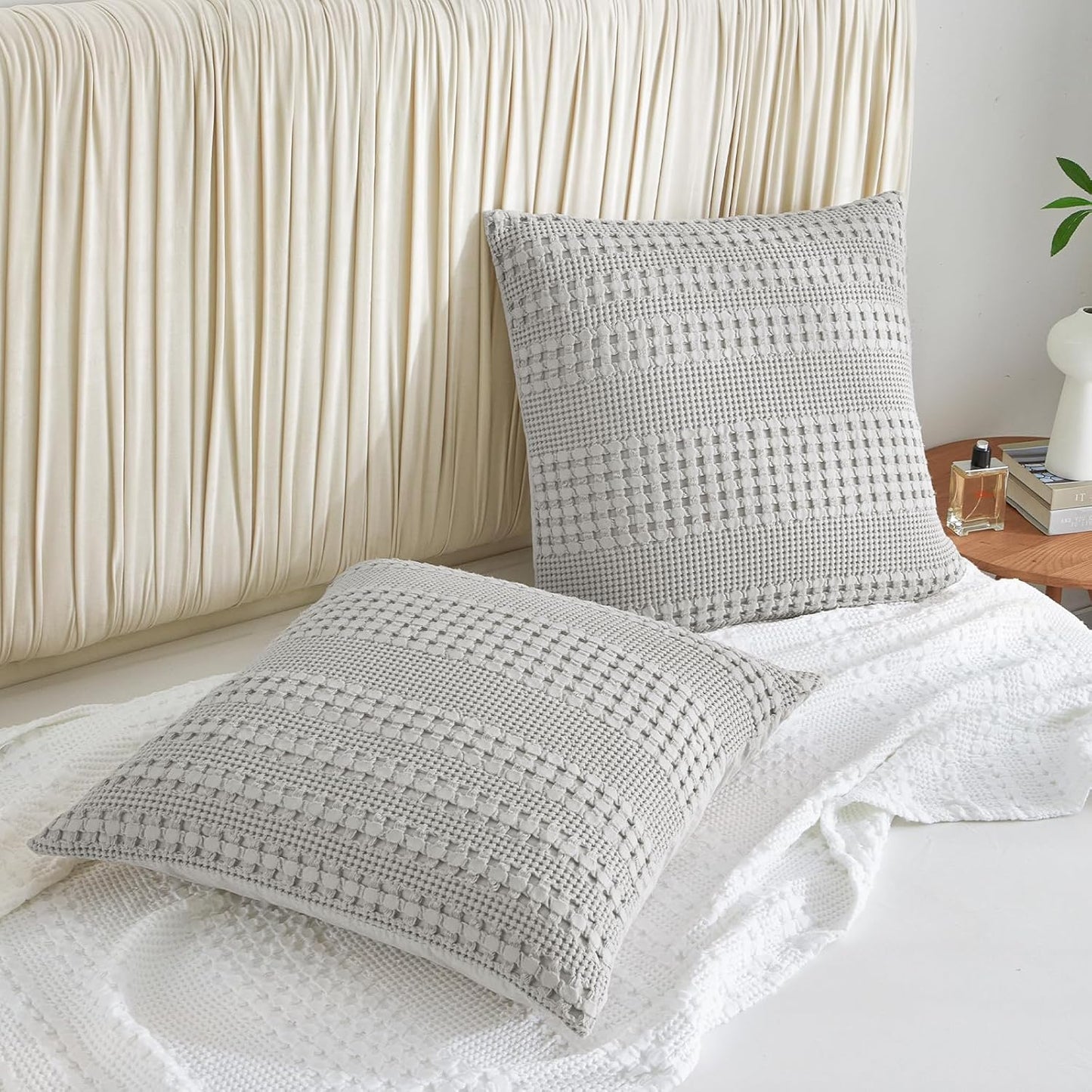 Funda para almohada decorativa gris claro - Dulces Bed & Home