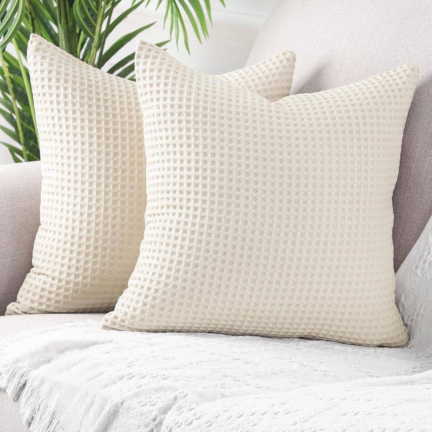 Set de 2 Fundas para almohada decorativa con textura waffle - Dulces Bed & Home