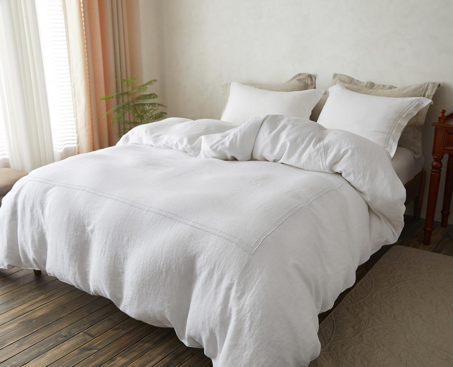 Juego de funda de duvet de lino con bordado - Dulces Bed & Home