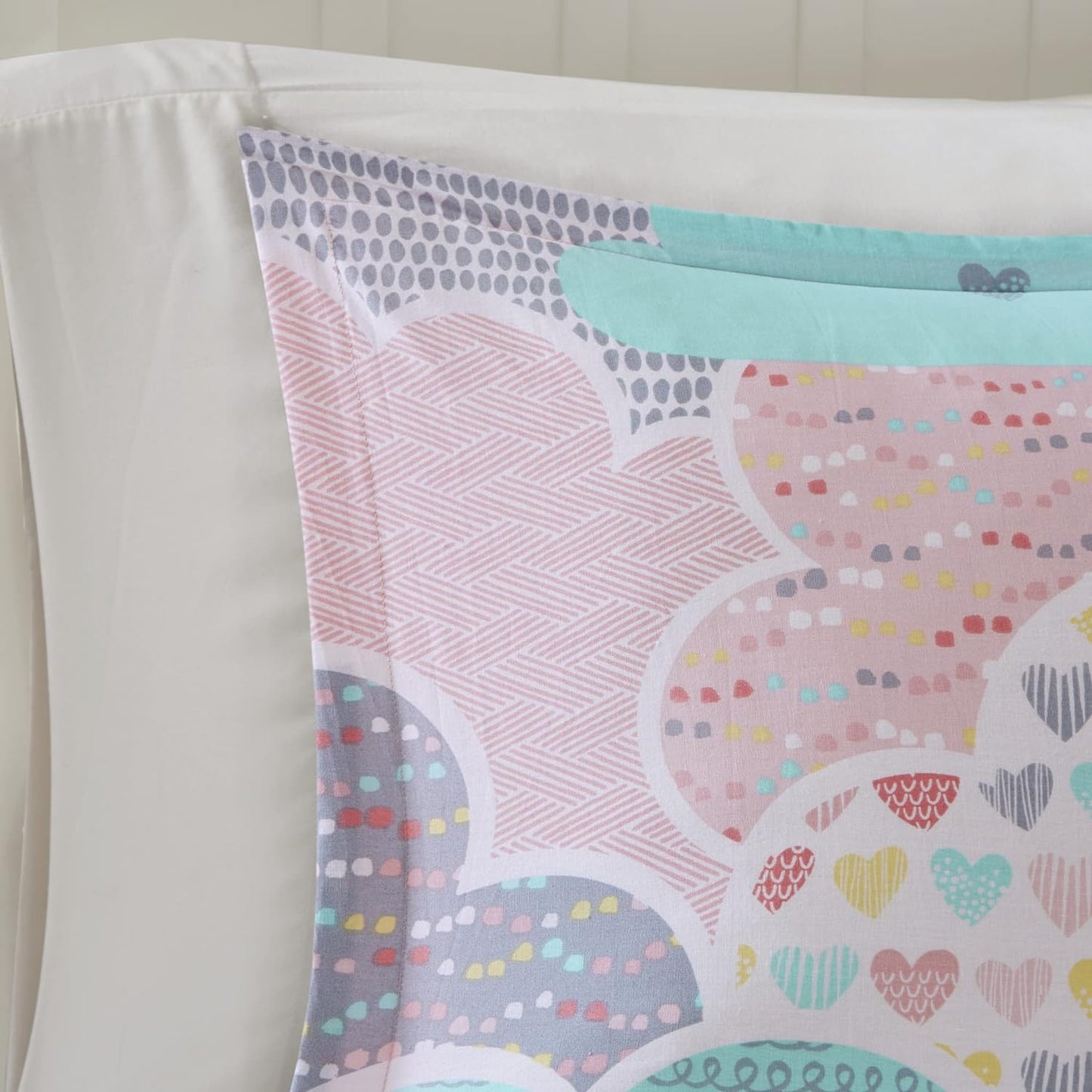 Juego de funda de duvet con estampado de nubes en tono rosa 100% algodón - Dulces Bed & Home