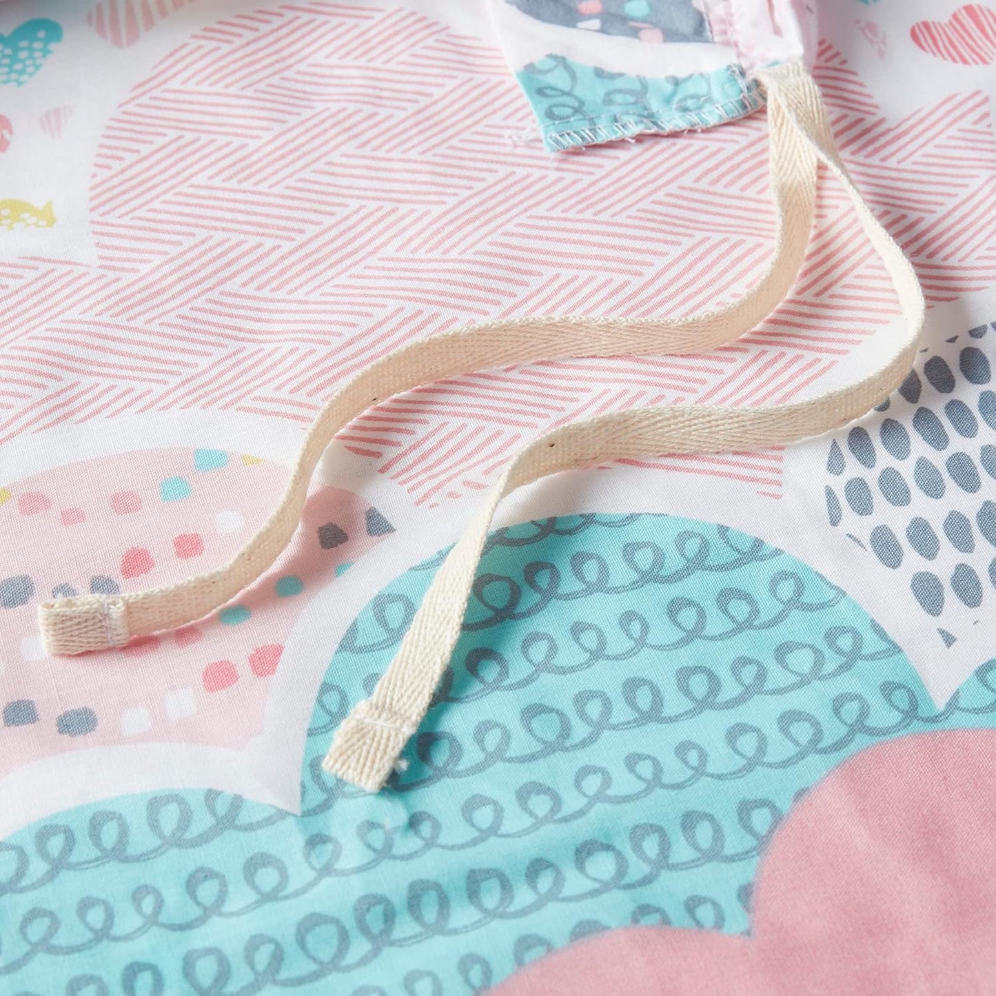 Juego de funda de duvet con estampado de nubes en tono rosa 100% algodón - Dulces Bed & Home