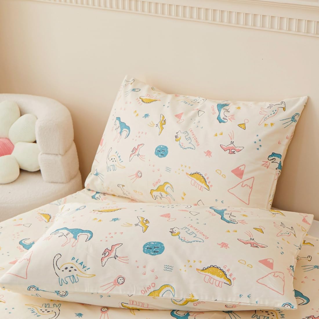 Juego de funda de duvet con estampado dinosaurios 100% algodón - Dulces Bed & Home