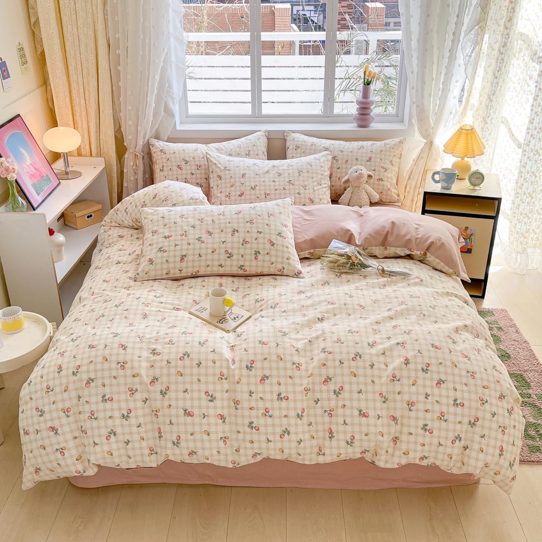 Juego de funda de duvet con estampado de fresas 100% algodón - Dulces Bed & Home