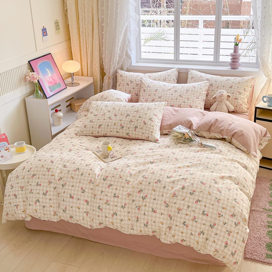 Juego de funda de duvet con estampado de fresas 100% algodón - Dulces Bed & Home