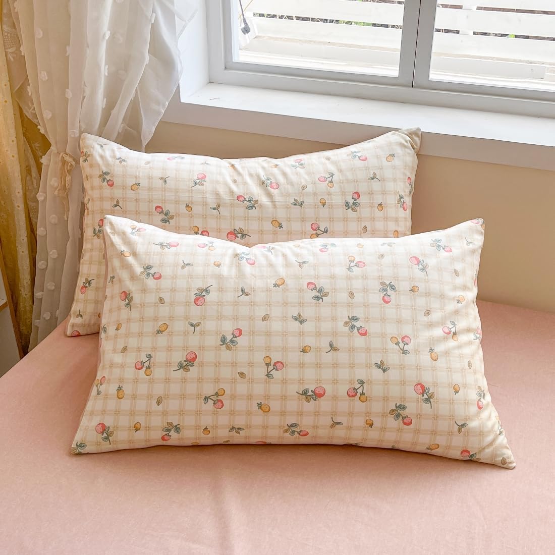 Juego de funda de duvet con estampado de fresas 100% algodón - Dulces Bed & Home