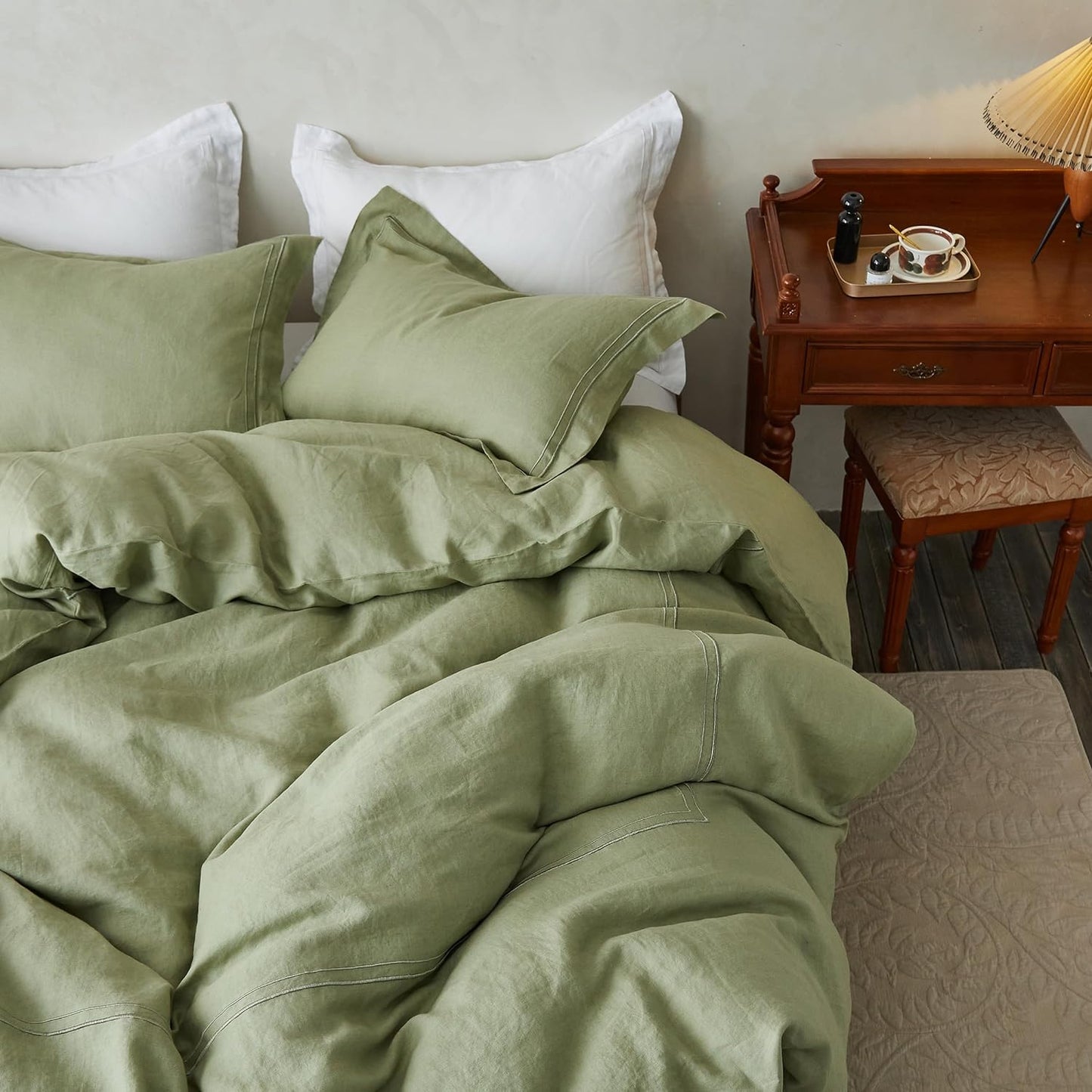 Juego de funda de duvet de lino con bordado - Dulces Bed & Home