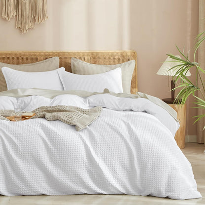 Juego de funda de duvet textura waffle weave - Dulces Bed & Home