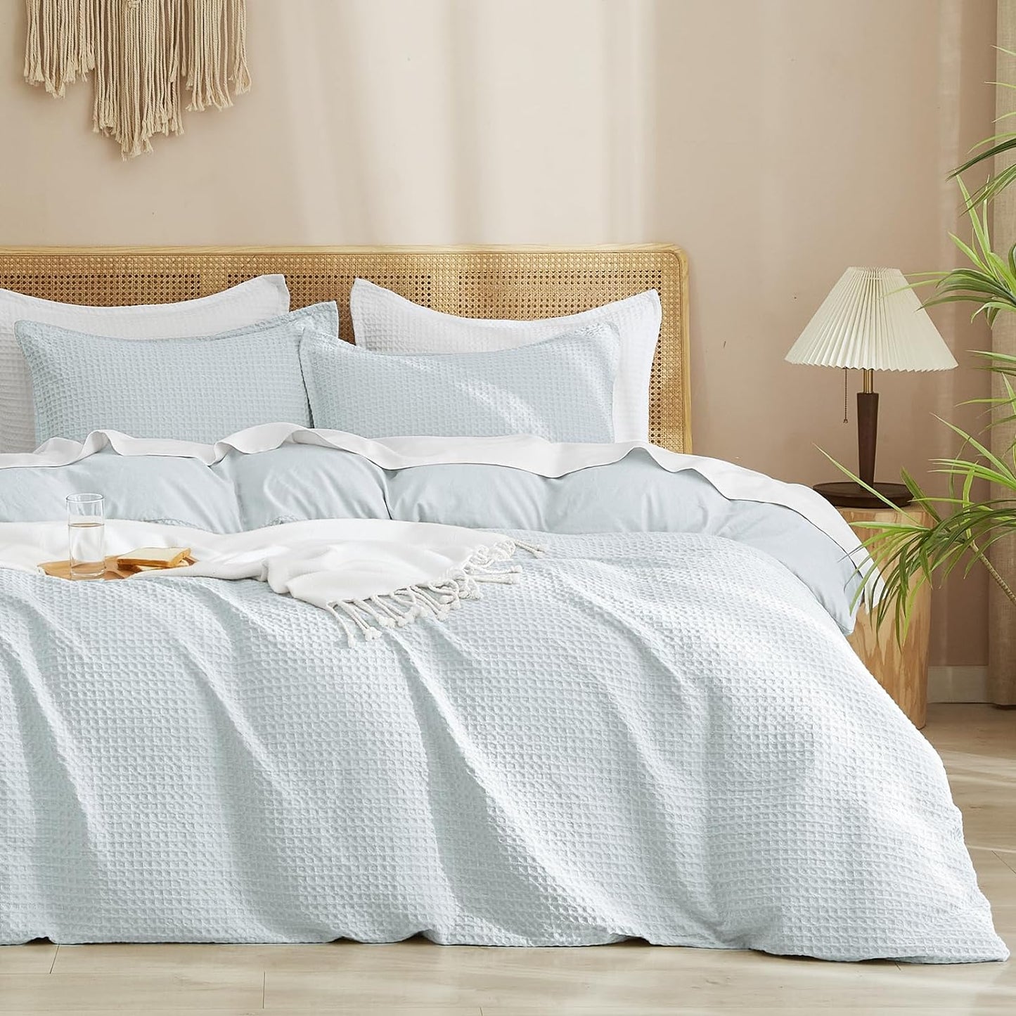 Juego de funda de duvet textura waffle weave - Dulces Bed & Home