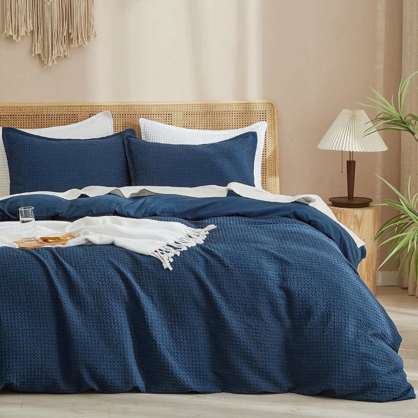 Juego de funda de duvet textura waffle weave - Dulces Bed & Home