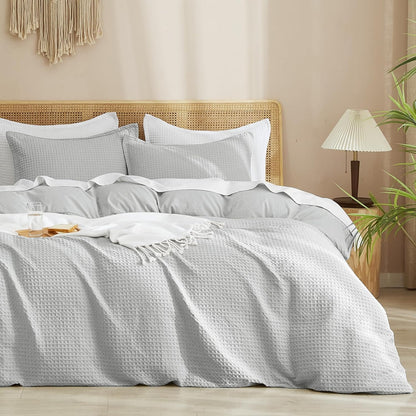 Juego de funda de duvet textura waffle weave - Dulces Bed & Home