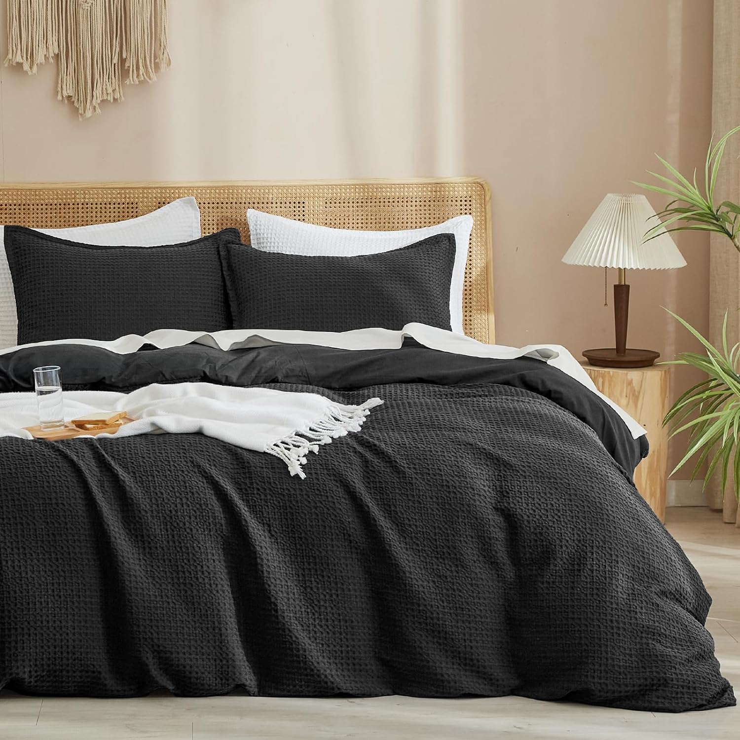 Juego de funda de duvet textura waffle weave - Dulces Bed & Home