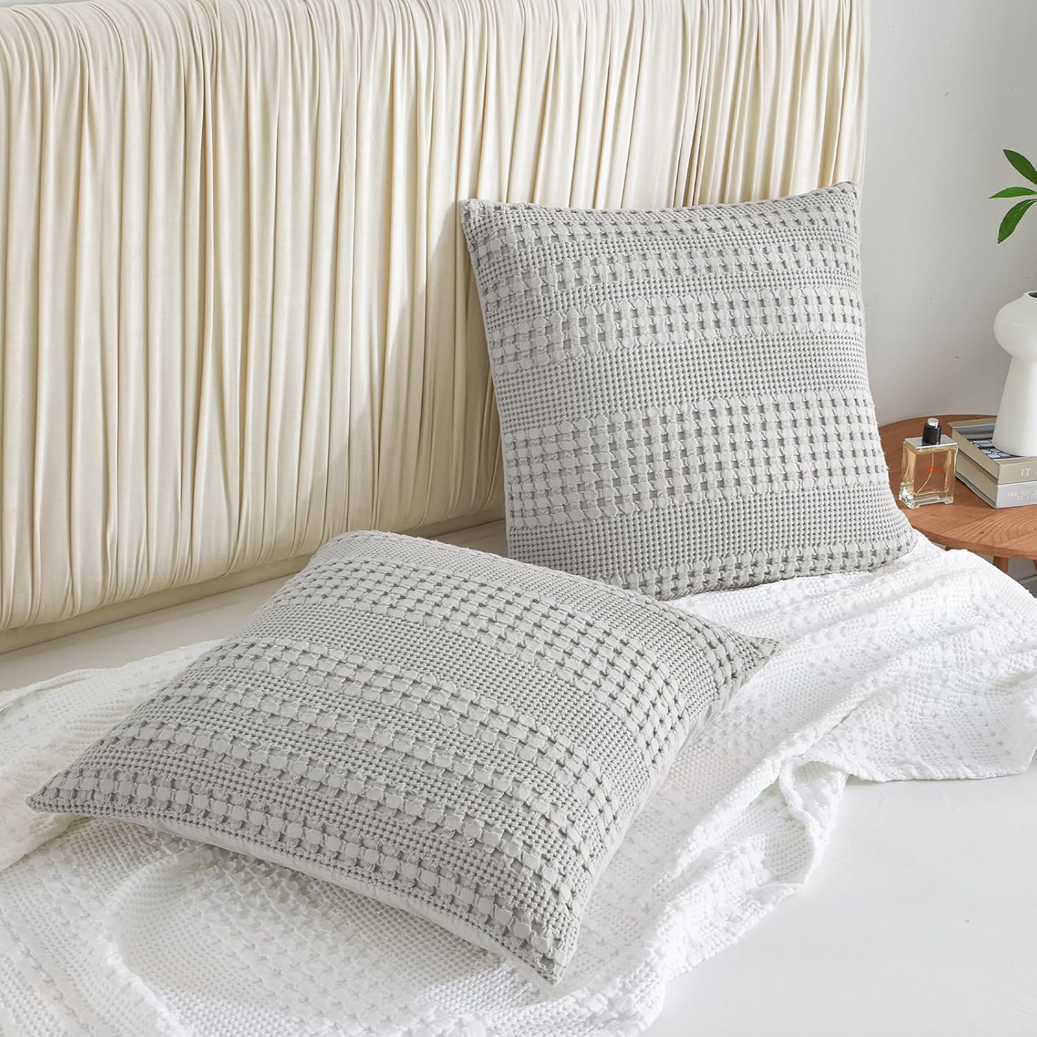 Funda para almohada decorativa gris claro - Dulces Bed & Home