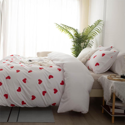 Juego de funda de duvet con patrón de corazón - Dulces Bed & Home