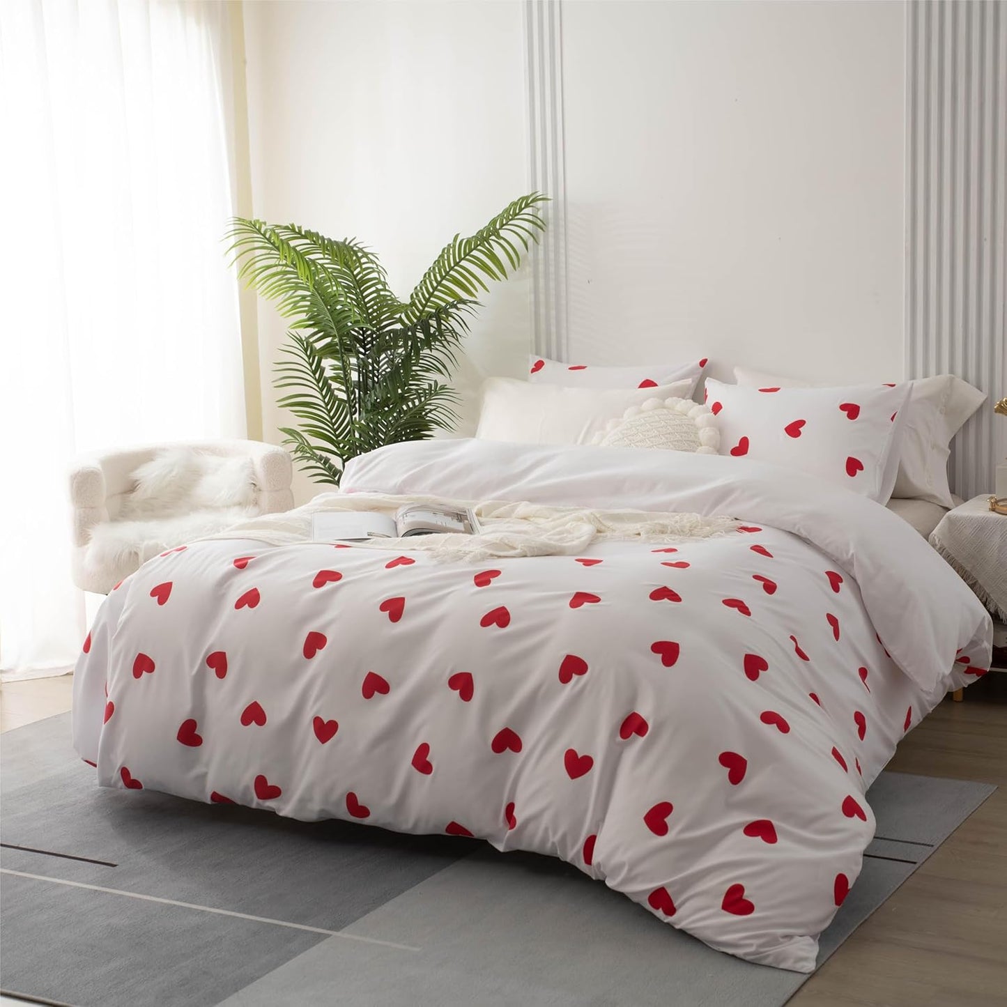 Juego de funda de duvet con patrón de corazón - Dulces Bed & Home