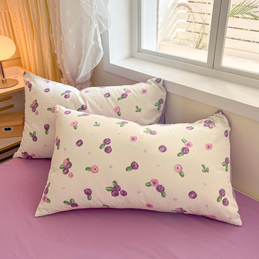 Juego de funda de duvet con estampado de blueberry 100% algodón - Dulces Bed & Home