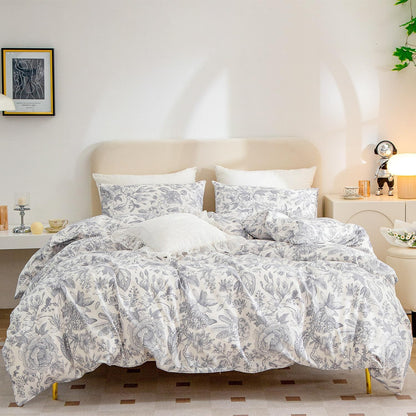 Funda de duvet de microfibra azul floral - Dulces Bed & Home