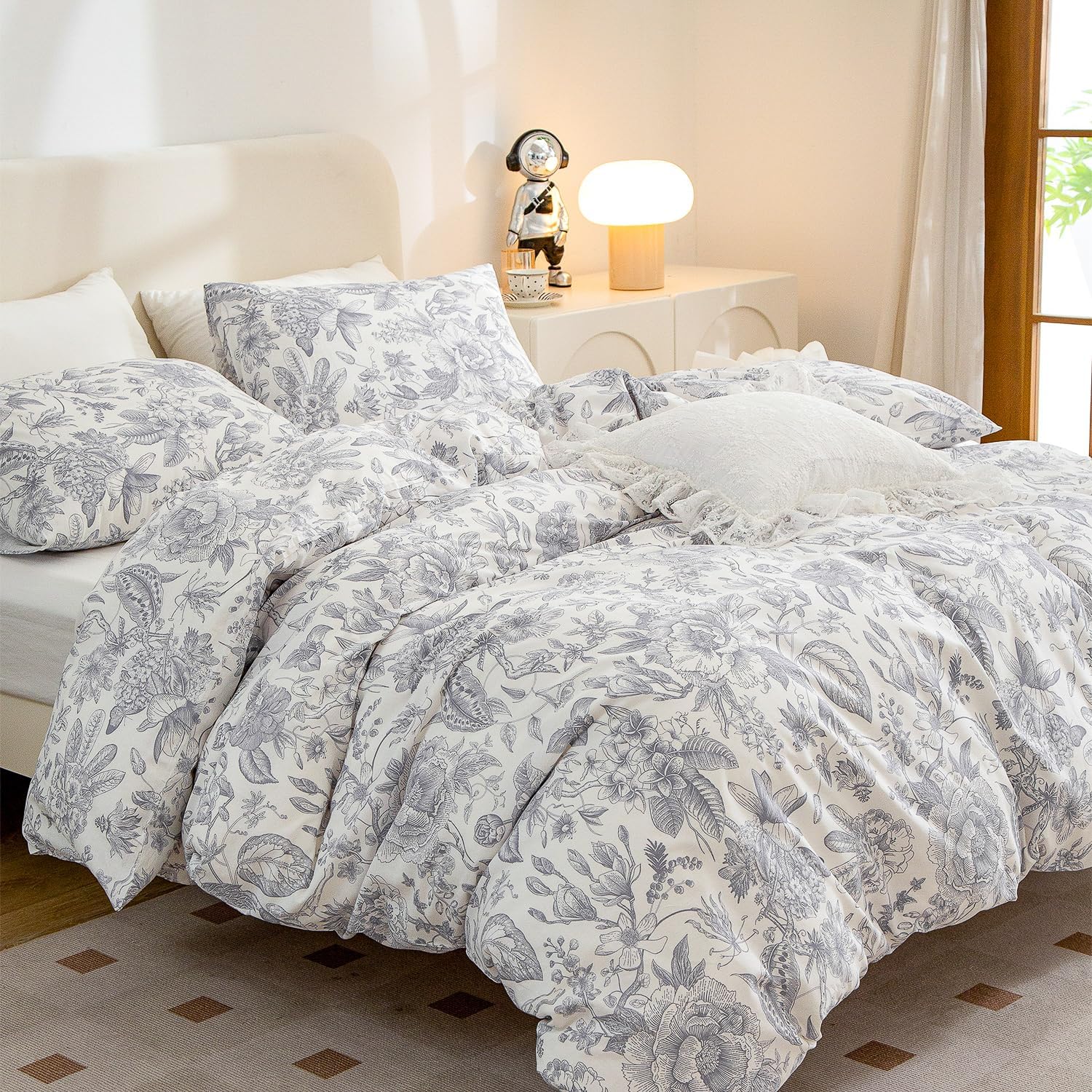 Funda de duvet de microfibra azul floral - Dulces Bed & Home