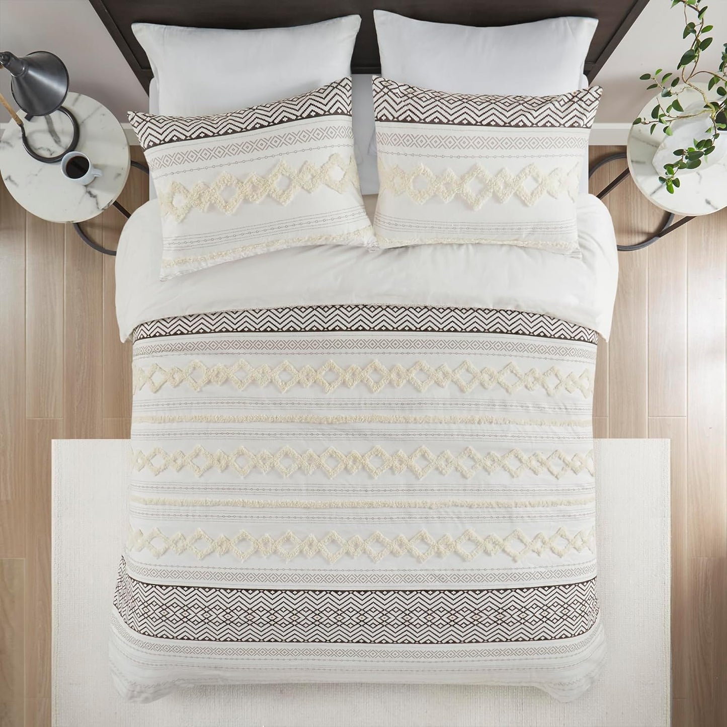 Funda de duvet boho farmhouse 100% algodón, juego de cama con cremallera - Dulces Bed & Home