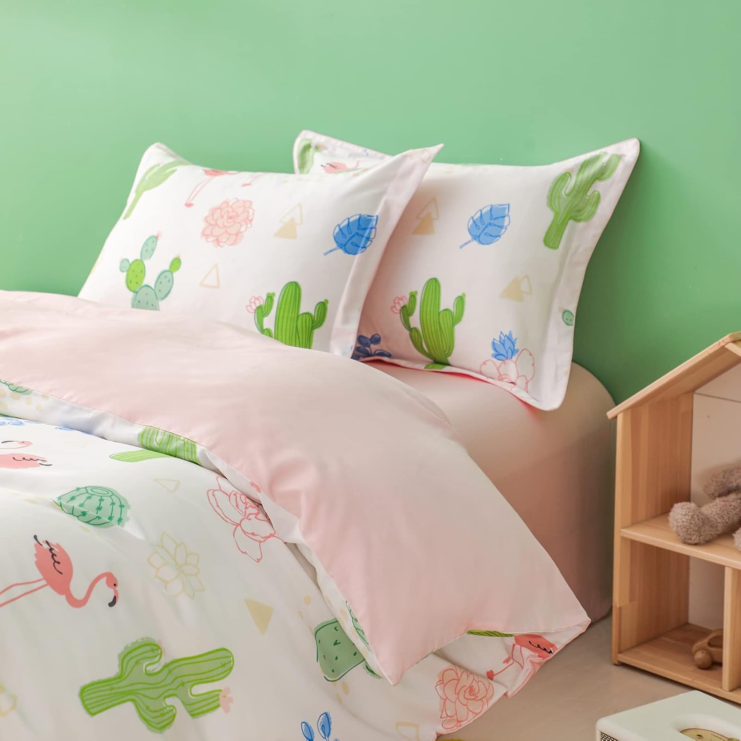 Funda de duvet con diseño de cactus y flamingos - Dulces Bed & Home