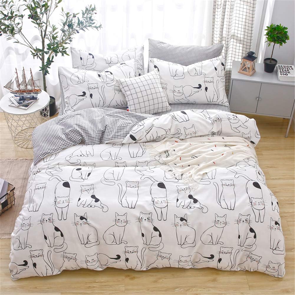 Juego de funda de duvet con diseño de gatos 100% algodón - Dulces Bed & Home