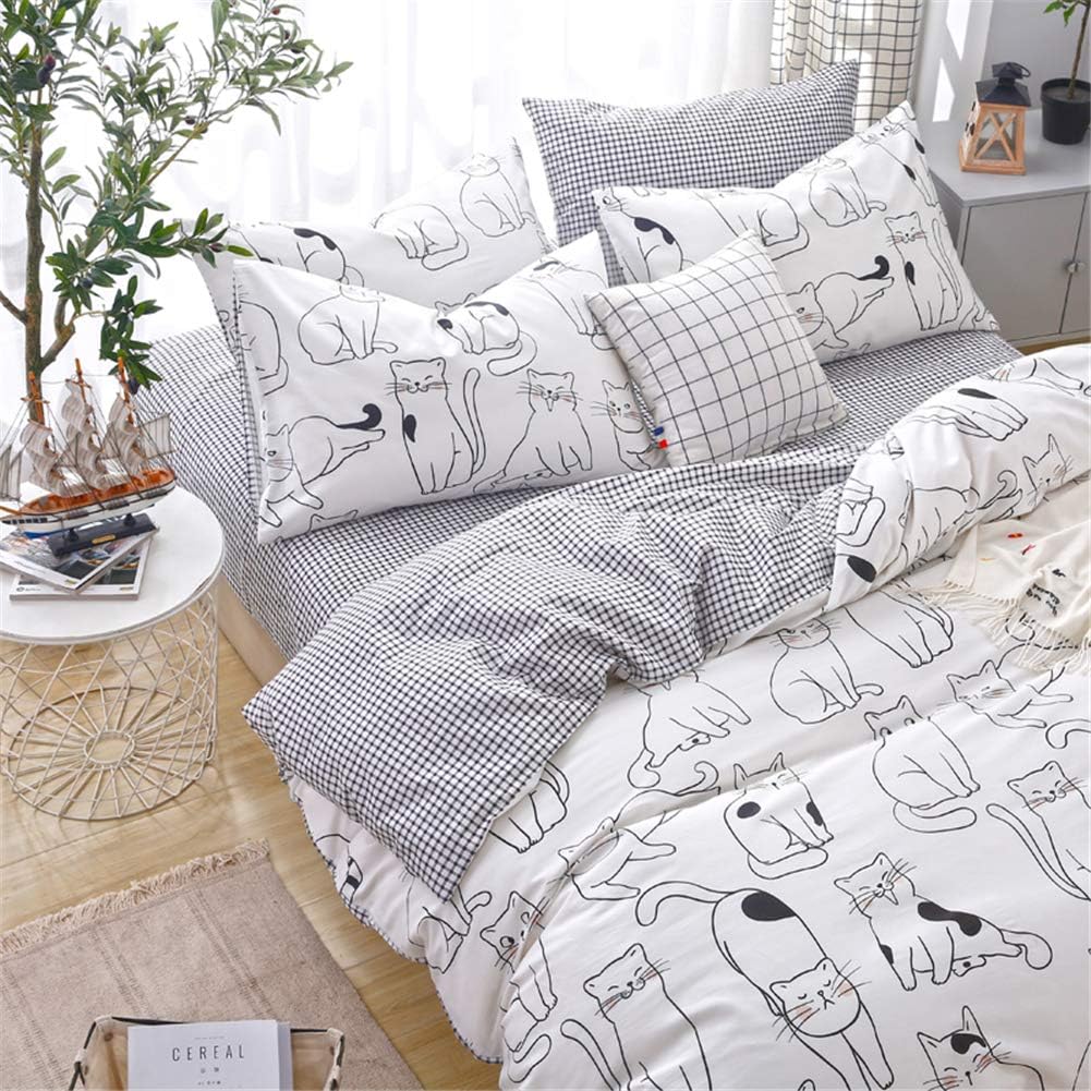 Juego de funda de duvet con diseño de gatos 100% algodón - Dulces Bed & Home