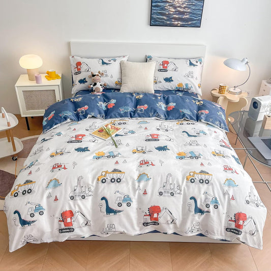 Funda de duvet dino truck 100% algodón - Dulces Bed & Home