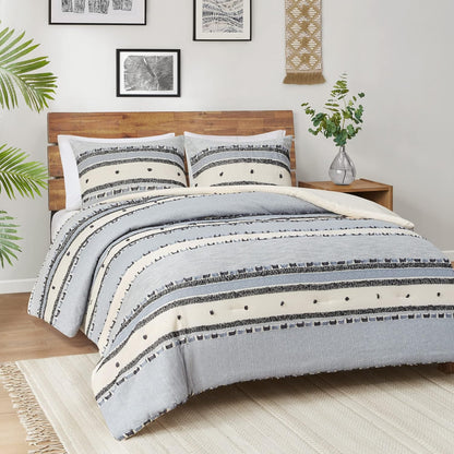 Juego de edredón  con rayas estilo boho - Dulces Bed & Home