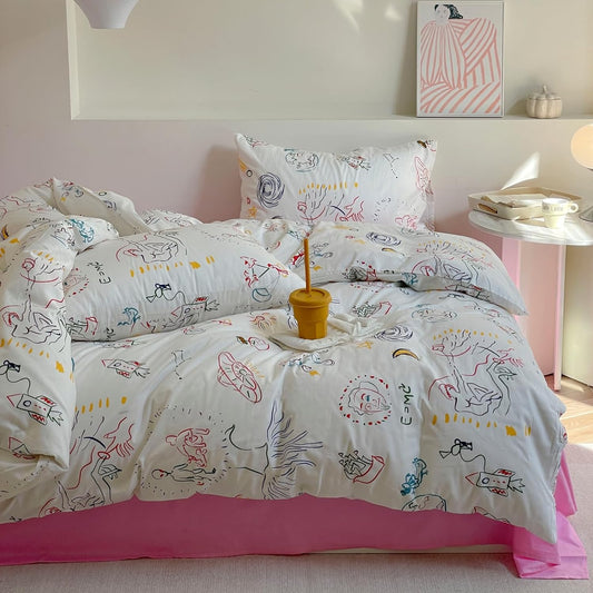 Juego de funda de duvet, diseño fantasia 100% algodón - Dulces Bed & Home