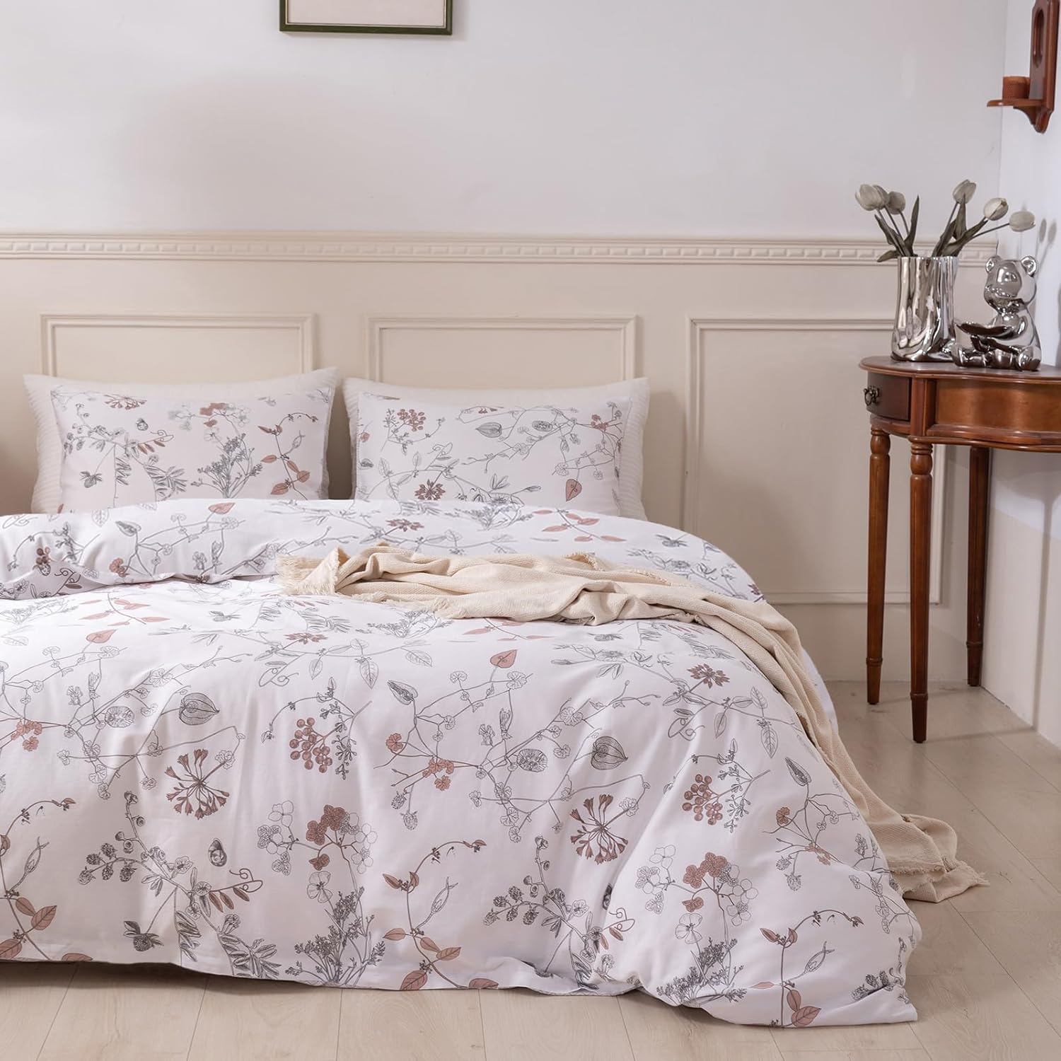 Primavera con fondo blanco set funda de duvet - Dulces Bed & Home