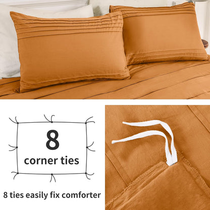 Juego de funda de duvet 100% algodón orgánico con diseño lino plisado - Dulces Bed & Home