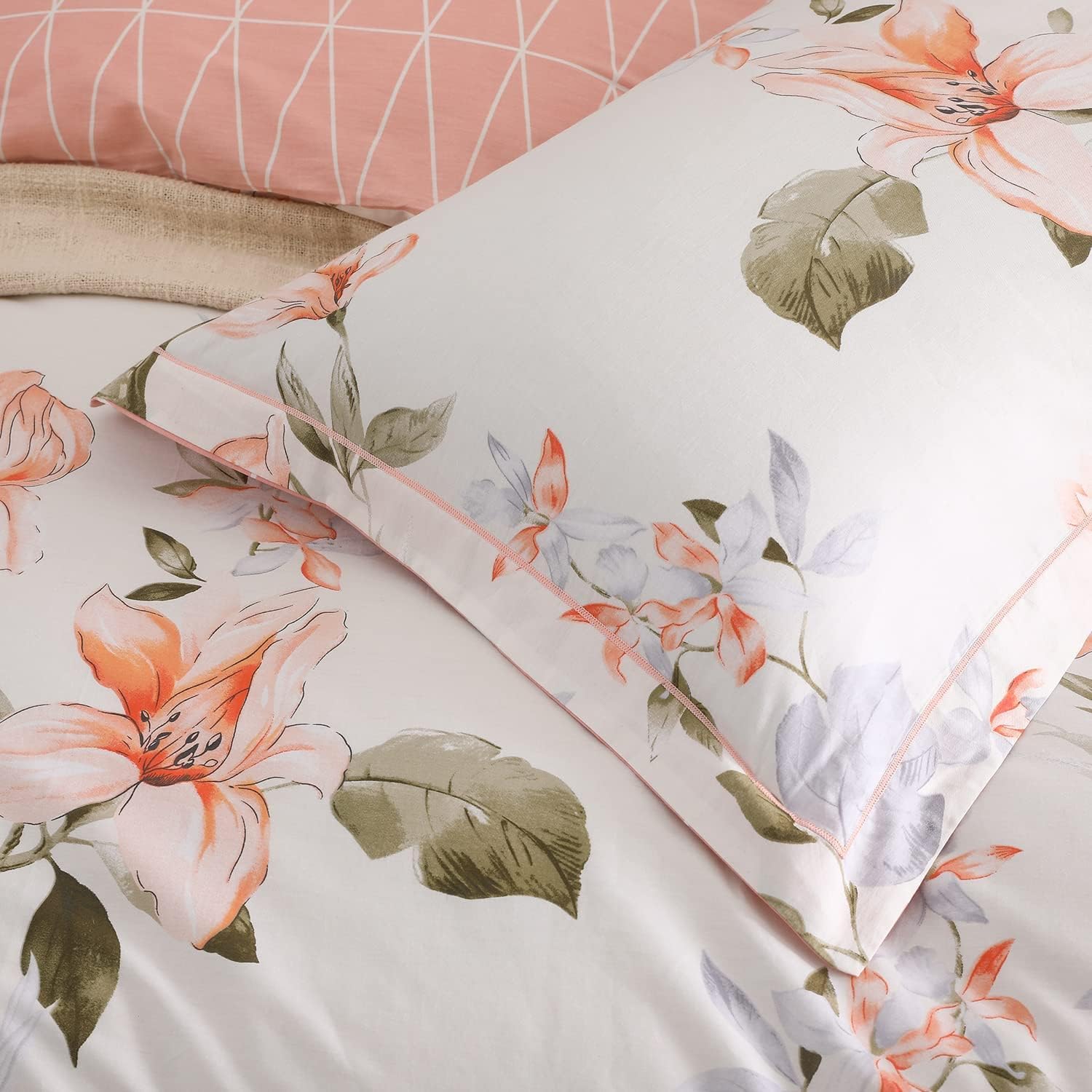 Funda de duvet pink botanical reversible - Dulces Bed & Home