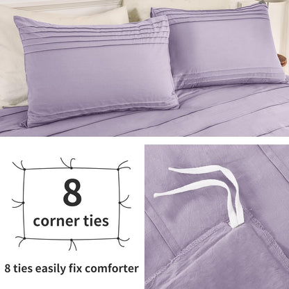 Juego de funda de duvet 100% algodón orgánico con diseño lino plisado - Dulces Bed & Home