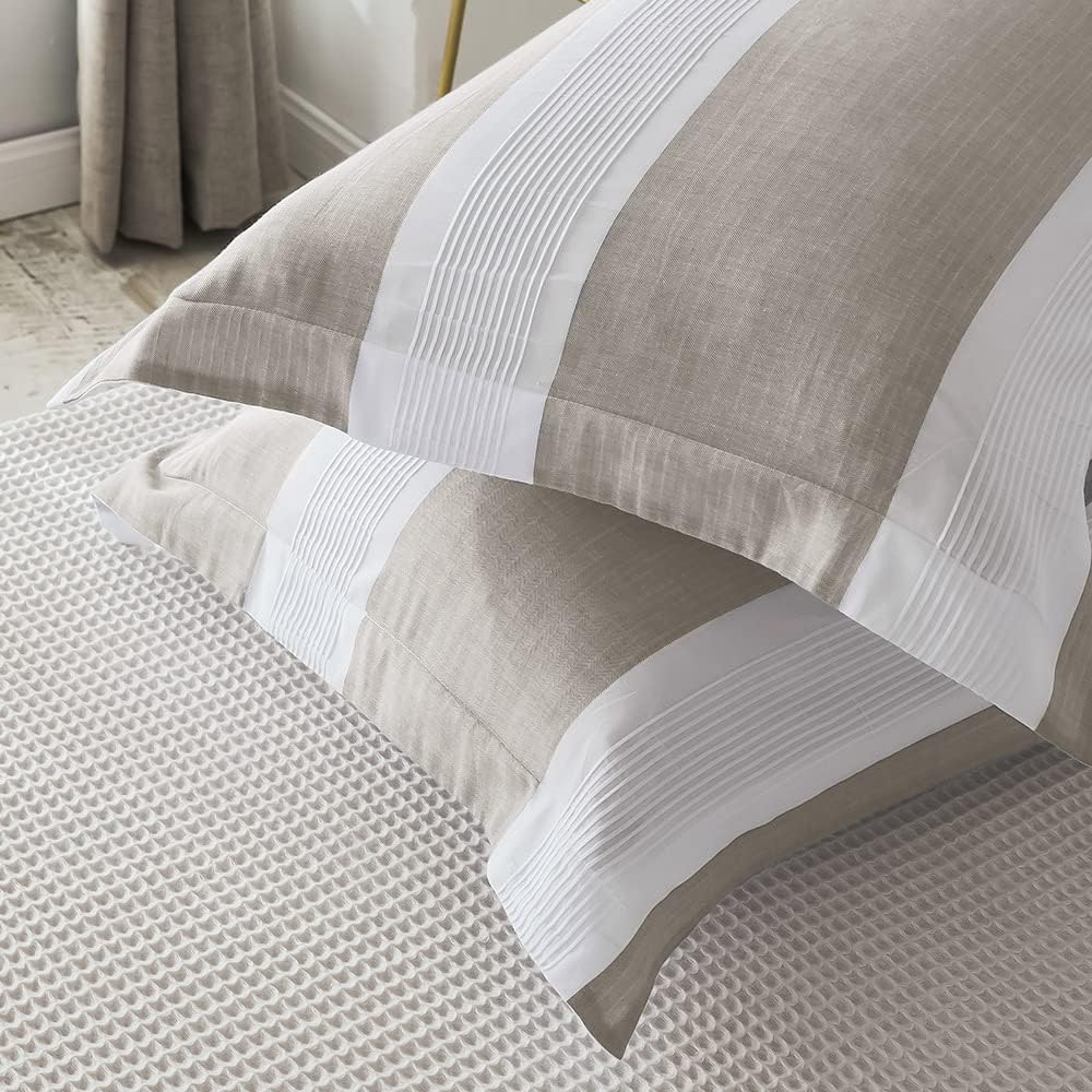 Funda de duvet de rayas con pliegues en tejido textura - Dulces Bed & Home