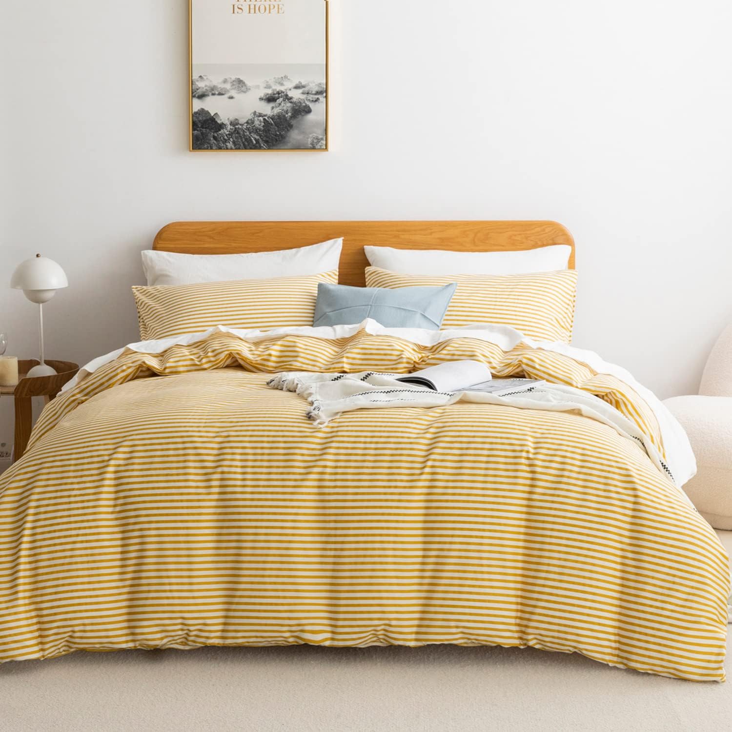 Funda de duvet 100% algodón, patron blanco con lineas de colores - Dulces Bed & Home