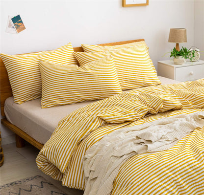 Funda de duvet 100% algodón, patron blanco con lineas de colores - Dulces Bed & Home