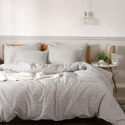 Funda de duvet 100% algodón, patron blanco con lineas de colores - Dulces Bed & Home