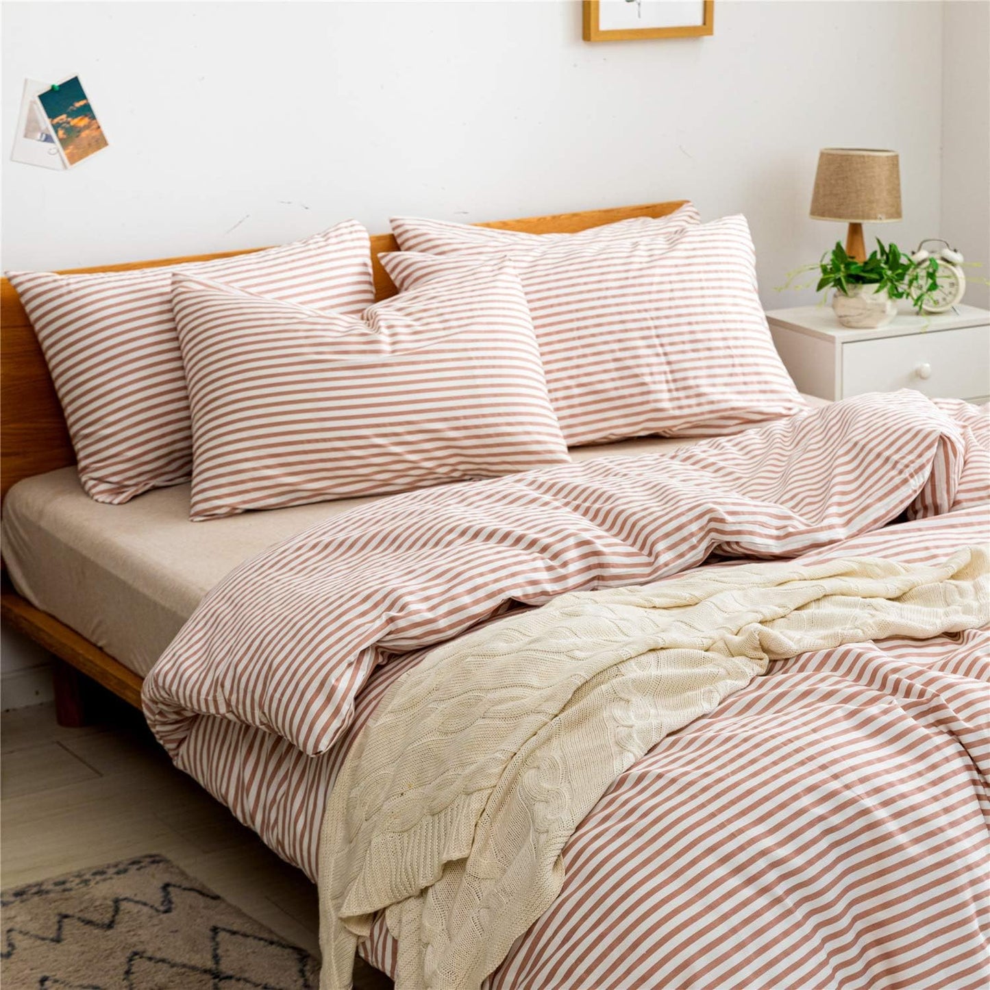 Funda de duvet 100% algodón, patron blanco con lineas de colores - Dulces Bed & Home