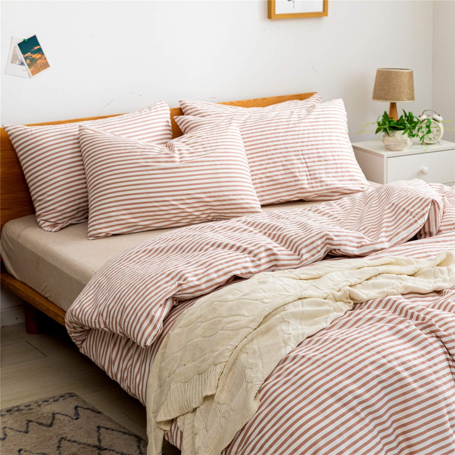 Funda de duvet 100% algodón, patron blanco con lineas de colores - Dulces Bed & Home