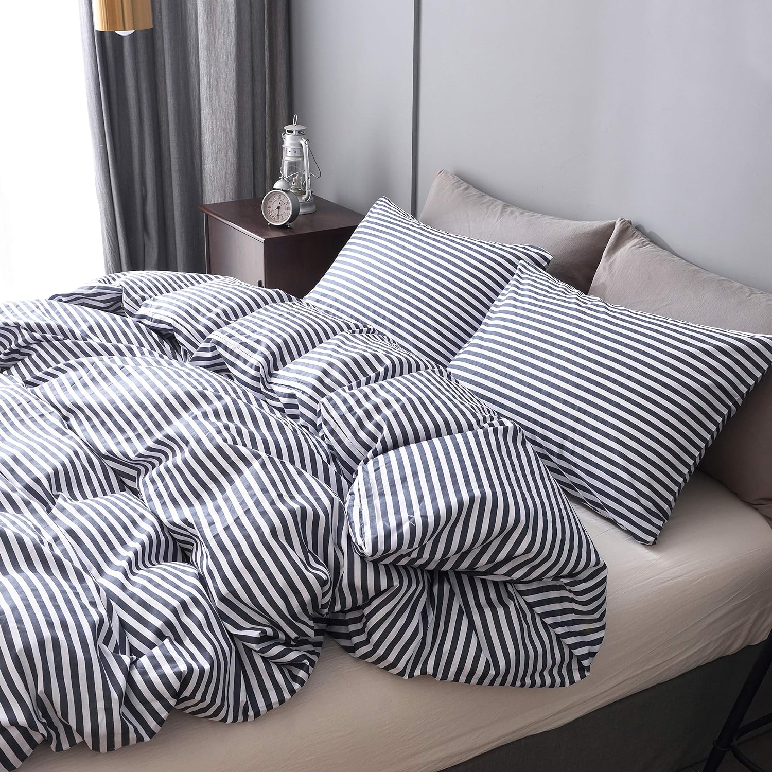 Funda de duvet 100% algodón, patron blanco con lineas de colores - Dulces Bed & Home