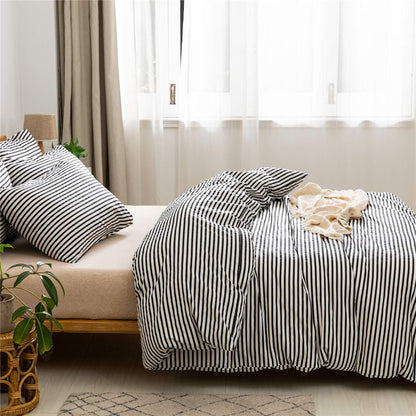 Funda de duvet 100% algodón, patron blanco con lineas de colores - Dulces Bed & Home