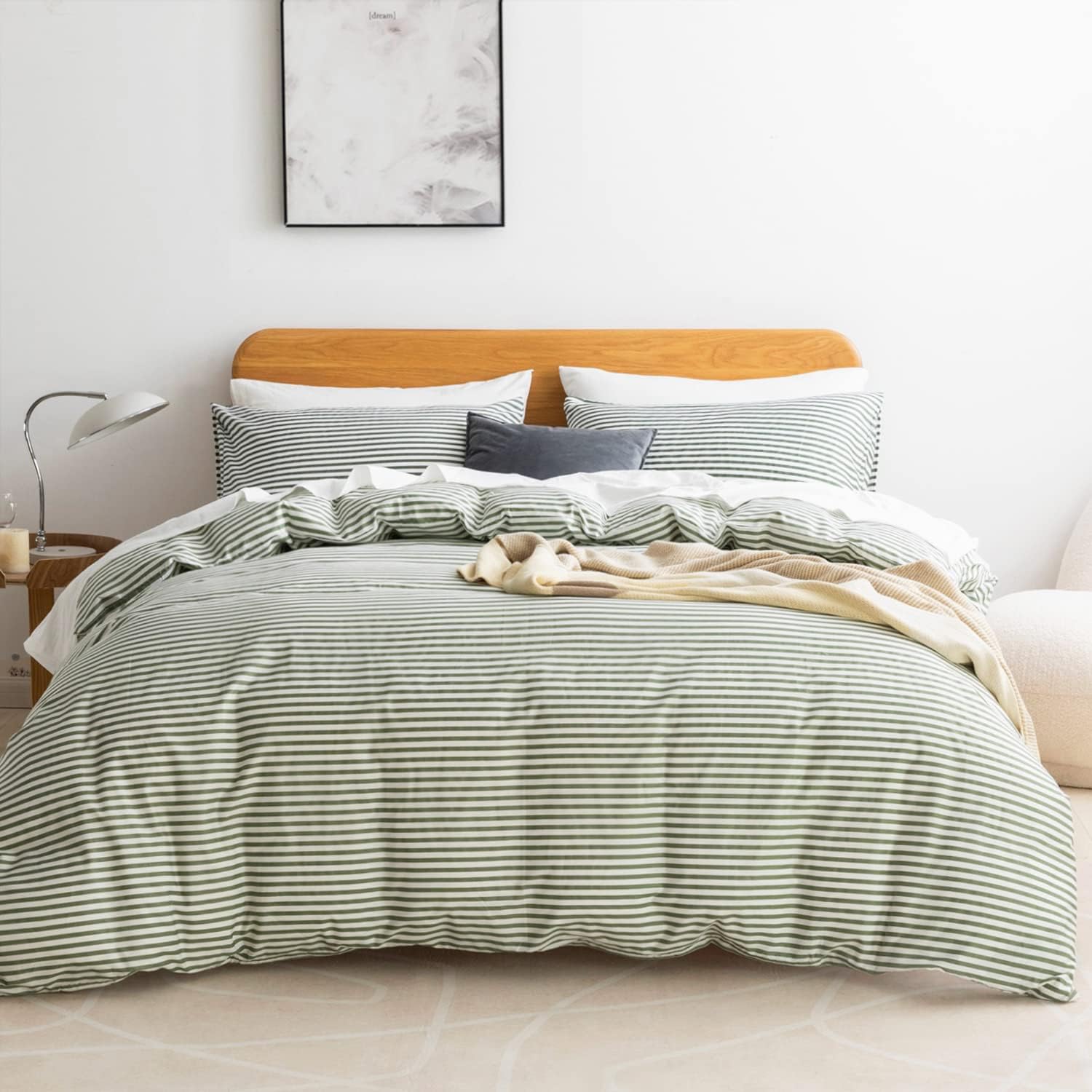 Funda de duvet 100% algodón, patron blanco con lineas de colores - Dulces Bed & Home