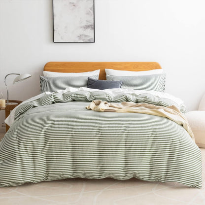 Funda de duvet 100% algodón, patron blanco con lineas de colores - Dulces Bed & Home