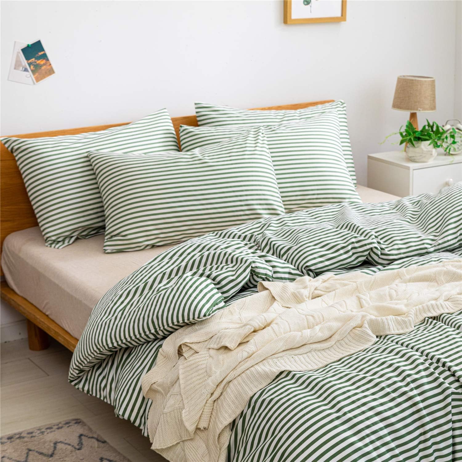 Funda de duvet 100% algodón, patron blanco con lineas de colores - Dulces Bed & Home