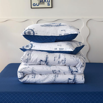 Funda de duvet 100% algodón con estampado de velero - Dulces Bed & Home