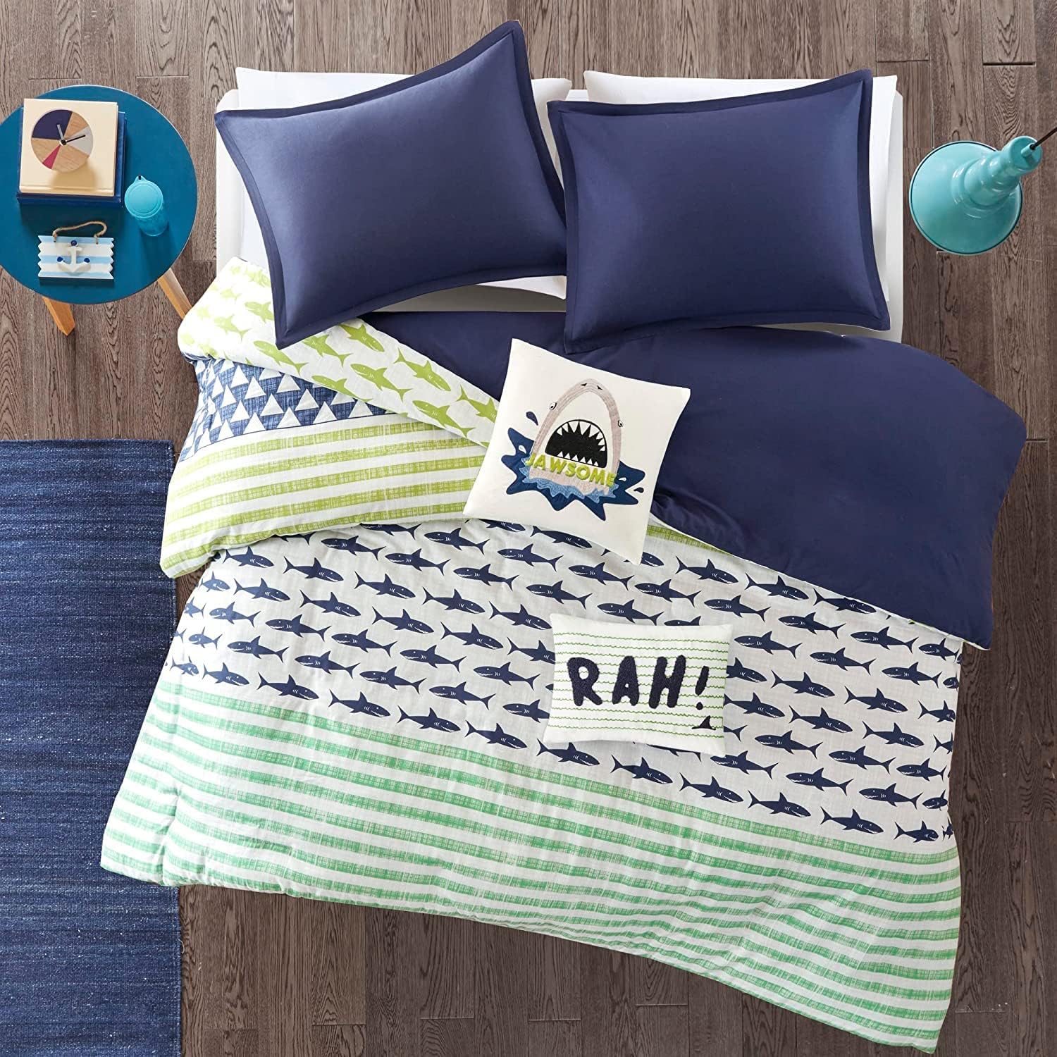 Juego de funda de duvet con estampado de tiburones 100% algodón - Dulces Bed & Home