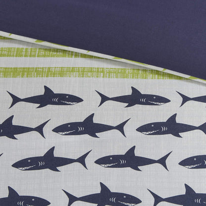 Juego de funda de duvet con estampado de tiburones 100% algodón - Dulces Bed & Home