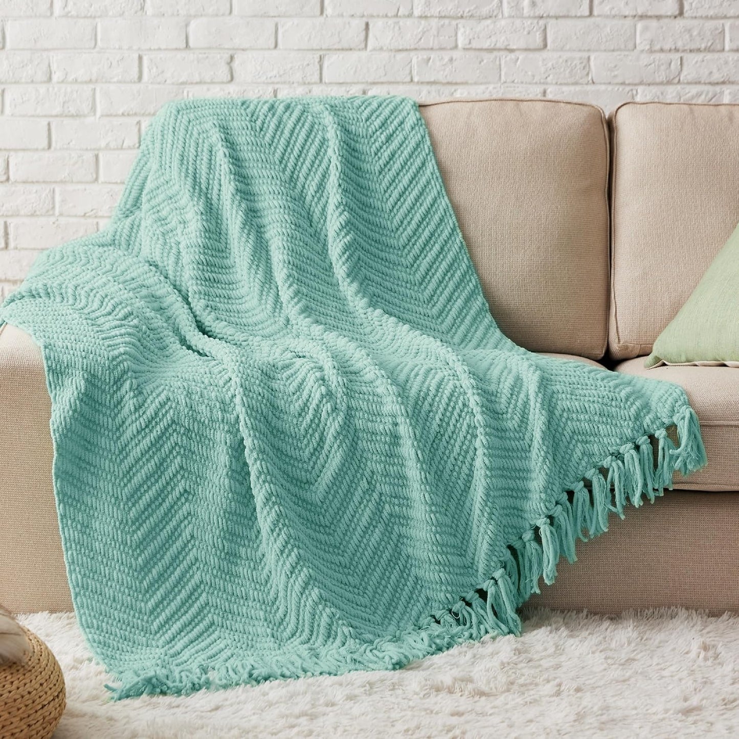 Manta de punto de crochet chunky