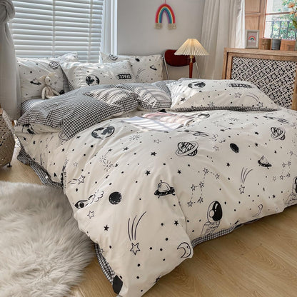 Juego de funda de duvet con diseño del espacio 100% algodón - Dulces Bed & Home