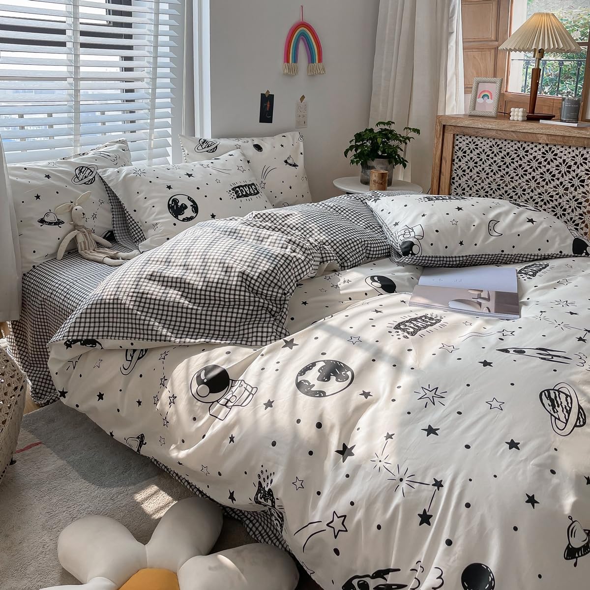 Juego de funda de duvet con diseño del espacio 100% algodón - Dulces Bed & Home