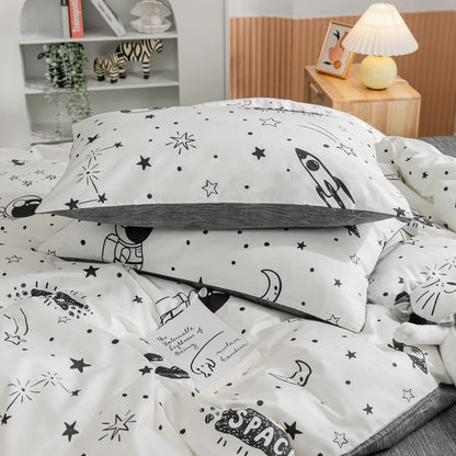 Juego de funda de duvet con diseño del espacio 100% algodón - Dulces Bed & Home